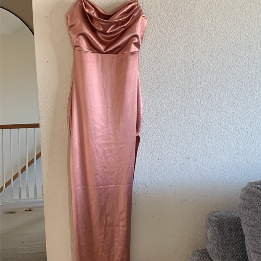 Windsor Pink Ruched Strapless Gown
